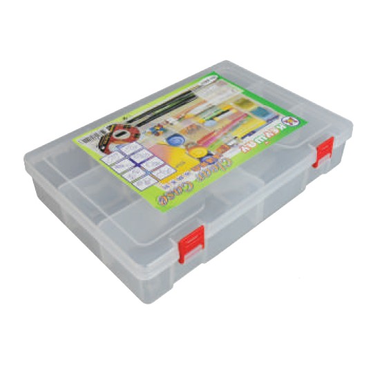 กล่องเก็บของ กล่องแบ่งช่อง กล่องพลาสติก 10 ช่อง ขนาด 20.0 x 29.0 x 6.0 cm. ขยับช่องได้ แบรนด์ UNI-WA