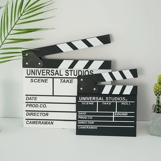 [ส่งด่วน] กระดานสเลทคัทฉากภาพยนตร์ หนังสั้น พร็อพถ่ายรูปมินิมอล สำหรับถ่ายหนัง สีดำและขาว Movie Slate Film