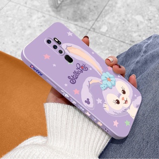 เคสโทรศัพท์มือถือ ซิลิโคน ขอบตรง ลายการ์ตูนน่ารัก พร้อมสายคล้อง สําหรับ Oppo a5 2020 a9 2020