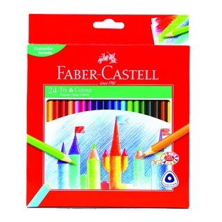 Faber Castell  ดินสอสีไม้ TRI COLOR 24 สี ด้ามยาว #115855