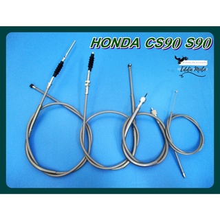 HONDA CS90 S90 CABLE SET - THROTTLE, SPEEDO, FRONT BRAKE  // สายเร่ง 83.5cm สายไมล์ 77cm สายเบรคหน้า 126cm สายคลัช 106cm