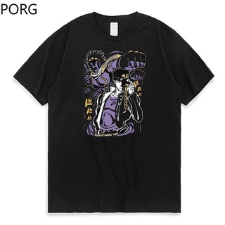 T-Shirtเสื้อยืด พิมพ์ลายกราฟิก Jojo Bizarre Adventure Jotaro Star สไตล์พังก์ สตรีท S-5XL