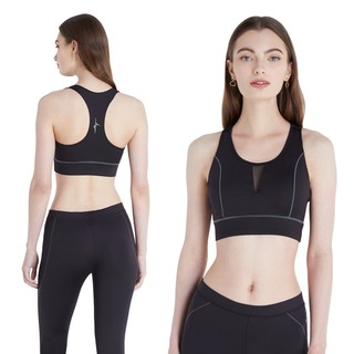 Cherilon เชอรีล่อน Sport Bra สปอร์ตบรา บรา ออกกำลังกาย สีดำ ไร้โครง นุ่ม กระชับ ระบายอากาศดี ใส่สบาย MPN-BNA211-BL