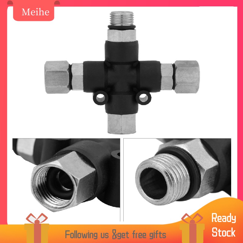 Meihe 1/8 3-Way Airbrush Air Hose Manifold Adaptor Splitter Spray Connector - นานาชาติ