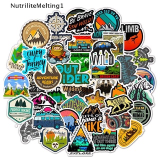 [NutriliteMelting1] สติกเกอร์ ลายทิวทัศน์ ตั้งแคมป์ กลางแจ้ง ผจญภัย กระเป๋าเดินทาง แล็ปท็อป กีตาร์ 50 ชิ้น [TH]