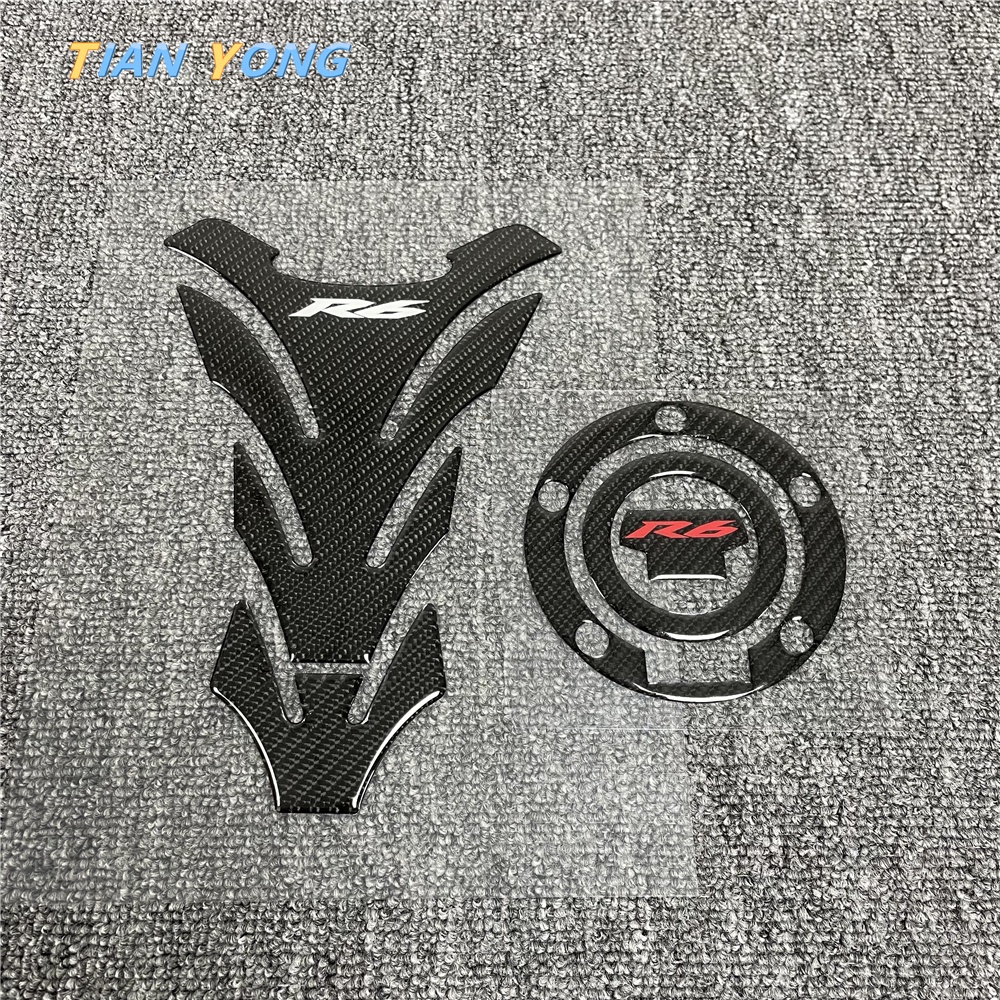 Motorcycle 3D Carbon Fiber Fuel Tank Cover Pad Protection Decorative Protector Stickers MT Logo For 