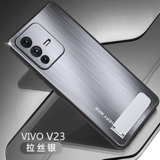 เคส Vivo V23 5G สำหรับ Vivo V23 5G,เคสโทรศัพท์กันกระแทก PC + TPU โลหะผสมอลูมิเนียมขัดเงา