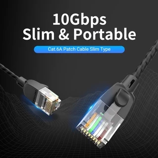 Vention อะแดปเตอร์ สายแลน สายเคเบิล Cat6A อีเธอร์เน็ต UTP ความเร็วสูง 10Gbps สายเคเบิลบาง RJ45 สำหรับ พีซี โมเด็มรุ่นใหม่