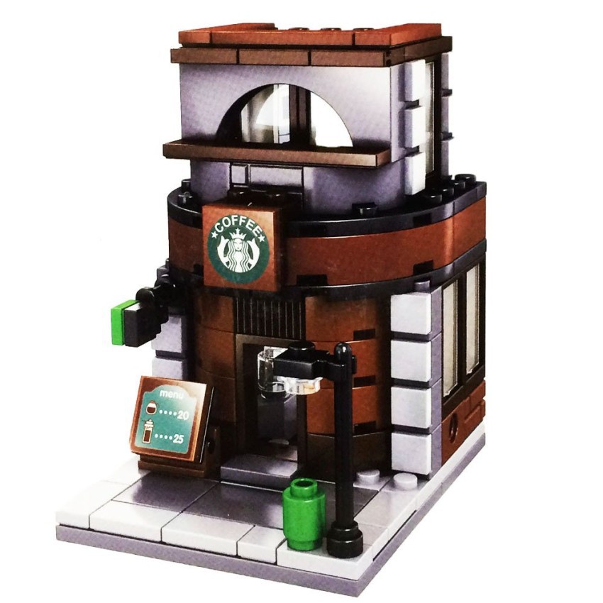 ตัวต่อ SEMBO BLOCK LEGO ชุด Mini Street - ร้านค้าสตาร์บัค จำนวน 143 ชิ้น สามารถนำร้านอื่นมาต่อเป็นเมืองได้