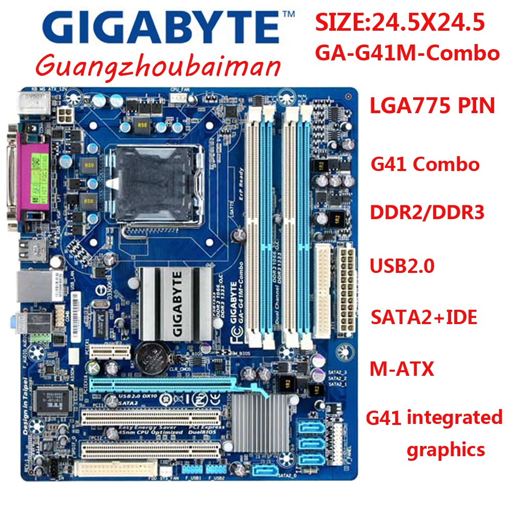 Used Original GIGABYTE GA-G41M-Combo Mainboard G41 Motherboard LGA 775 Desktop Motherboard DDR2 DDR3 8G roC7 #3