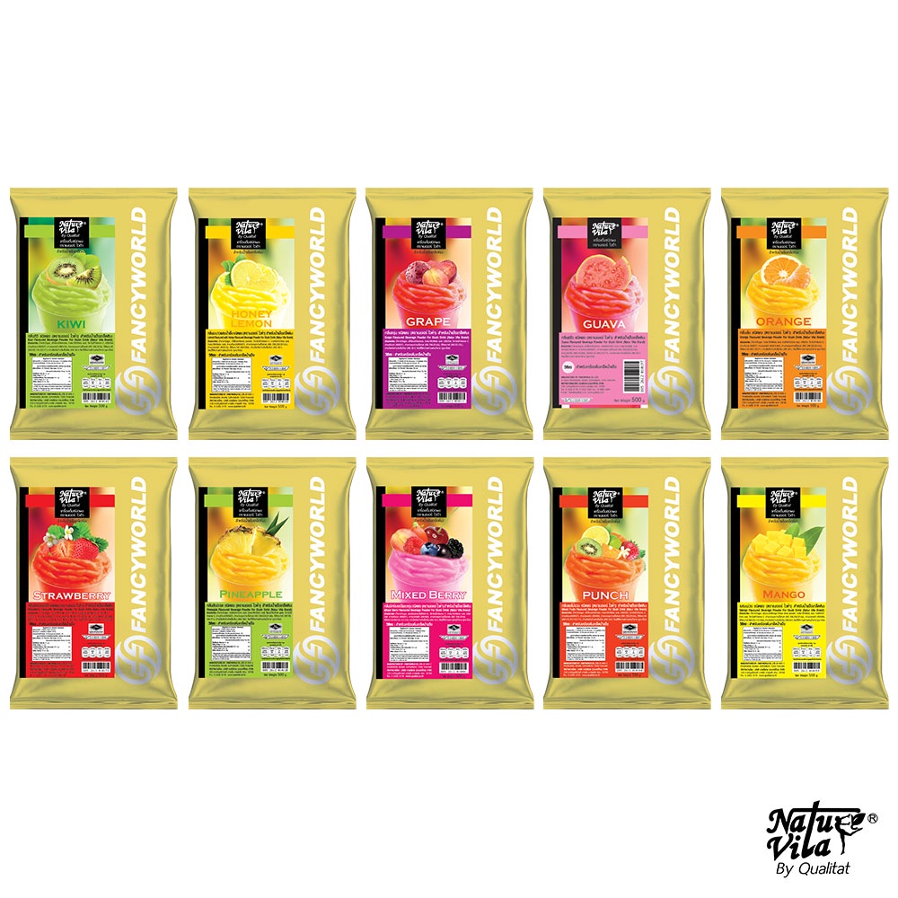 เนเจอร์ ไวต้า น้ำผลไม้สำเร็จรูปชนิดผง 10 รสชาติ 500 กรัม Nature Vita Brand 500g. (1แพ็คx500กรัม)