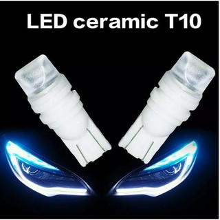 หลอดไฟ T10 ไฟหรี่เซรามิค Led 5W สําหรับติดป้ายทะเบียนรถยนต์ สีแดง เหลือง ขาว ฟ้า และเขียว Suitable for cars and motorcycles