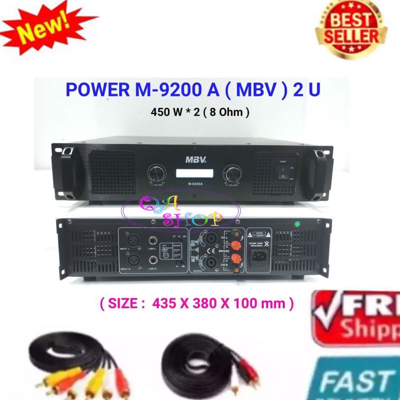เพาเวอร์แอมป์ power amplifier กลางแจ้ง 900W (8 Ohm) เครื่องเสียงกลางแจ้ง รุ่น M-9200A