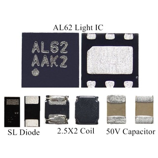 ชุดไฟโทรศัพท์ Android AL62 BackLight IC + คอยล์ 2.5x2 + ไดโอด SL + ตัวเก็บประจุ 50V 4 ชิ้น / ชุด