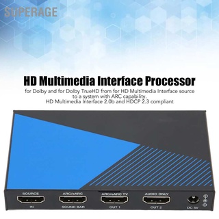 Superage โปรเซสเซอร์อินเทอร์เฟซมัลติมีเดีย HD 4K 60Hz 18Gbps Extractor Converter ARC EARC รองรับ 100‑240V