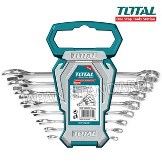 Total ประแจแหวนข้างปากตาย 8 ตัวชุด รุ่นงานหนัก ขนาด 6-19 มิล รุ่น THT102286 ( Combination Spanner Set )