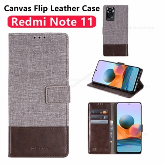 เคสโทรศัพท์มือถือหนัง แบบฝาพับแม่เหล็ก พร้อมช่องใส่บัตร สําหรับ Xiaomi Redmi Note 11 pro 11pro 11s Note11 4G 5G