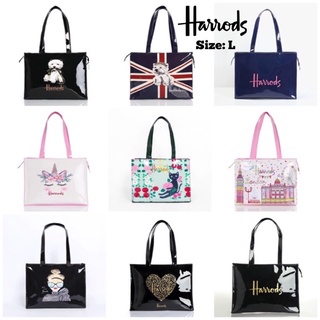 [🇹🇭พร้อมส่ง] 🔥กระเป๋า Harrods Shopper Bag ไซส์ใหญ่ ทรงนอน มีซิป ใส่โน๊ตบุ๊คได้ งาน 1:1