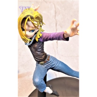 [มือสอง งานแท้ ญี่ปุ่น] Android 18 หมายเลข 18 ขนาด 7.5" เตะ Dragonball ดราก้อนบอล งานแท้ Banpresto