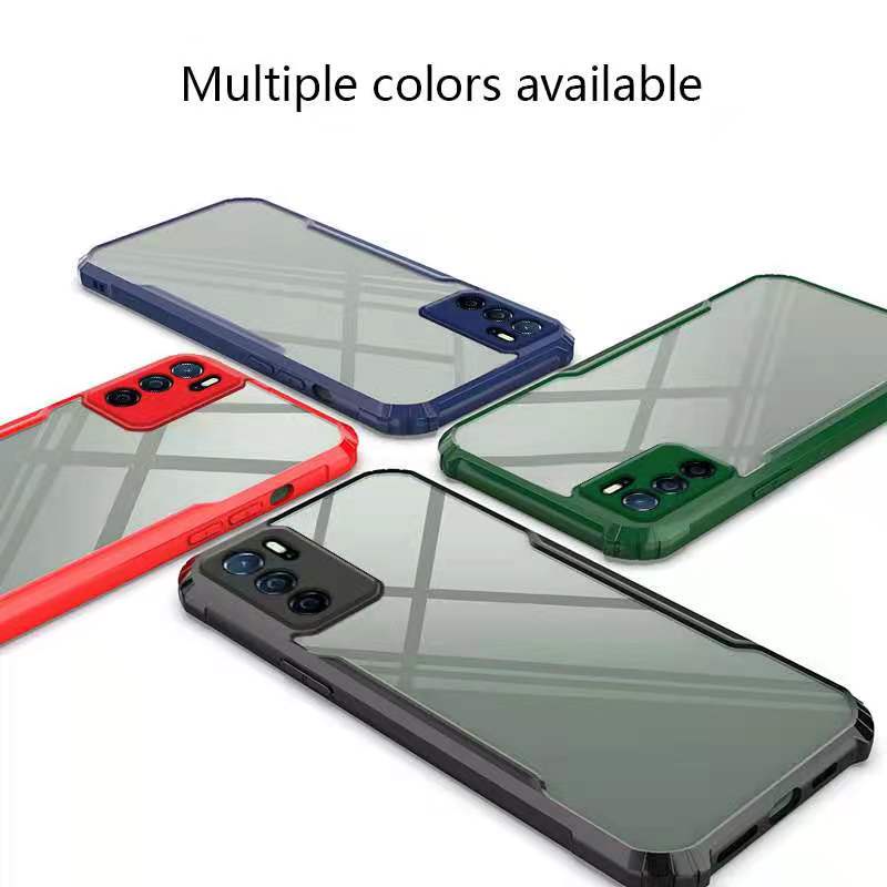 Realme Narzo 50i(พร้อมส่งในไทย)เคสกันกระแทกขอบสีหลังใสOPPO Reno7Z 5G/Reno7 5G/Reno7Pro 5G/Realme C20/Reno6Z 5G/Reno6 5G