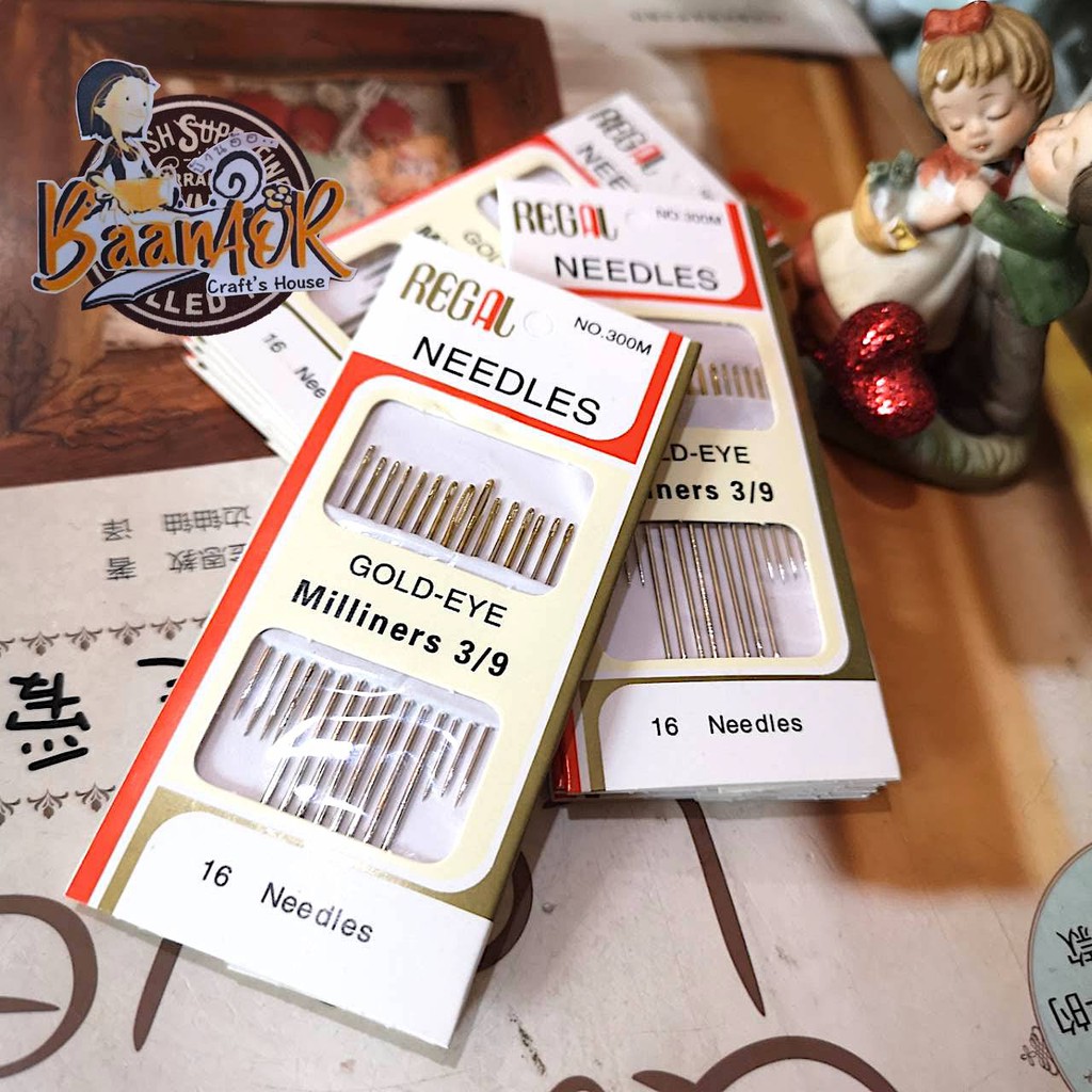 6N3001 เข็ม เข็มแพ็ค คละไซต์ หลายขนาด NEEDLES WHITE EYE Milliners 3/9 จำนวน 1 แพค