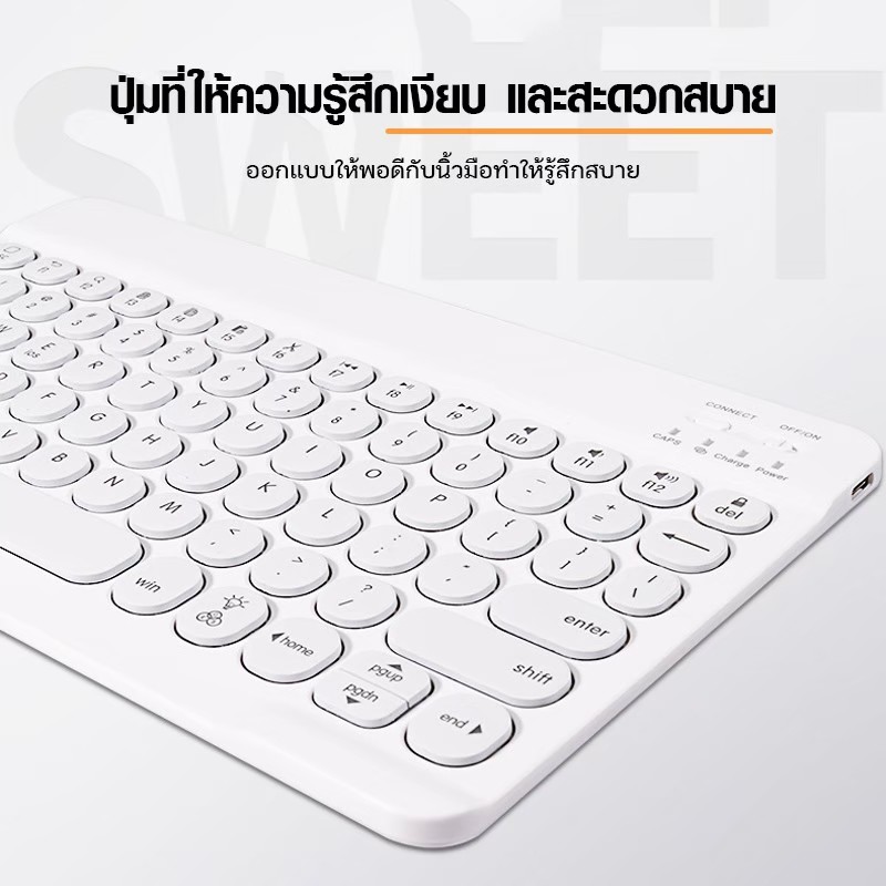Cosmo แป้นพิมพ์บลูทูธ คีย์บอร์ดบลูทูธไร้สาย ใช้ได้กับโทรศัพท์มือถือ แท็บเล็ต ไอแพด พกพาง่าย แป้นพิมพ์ไทย #8