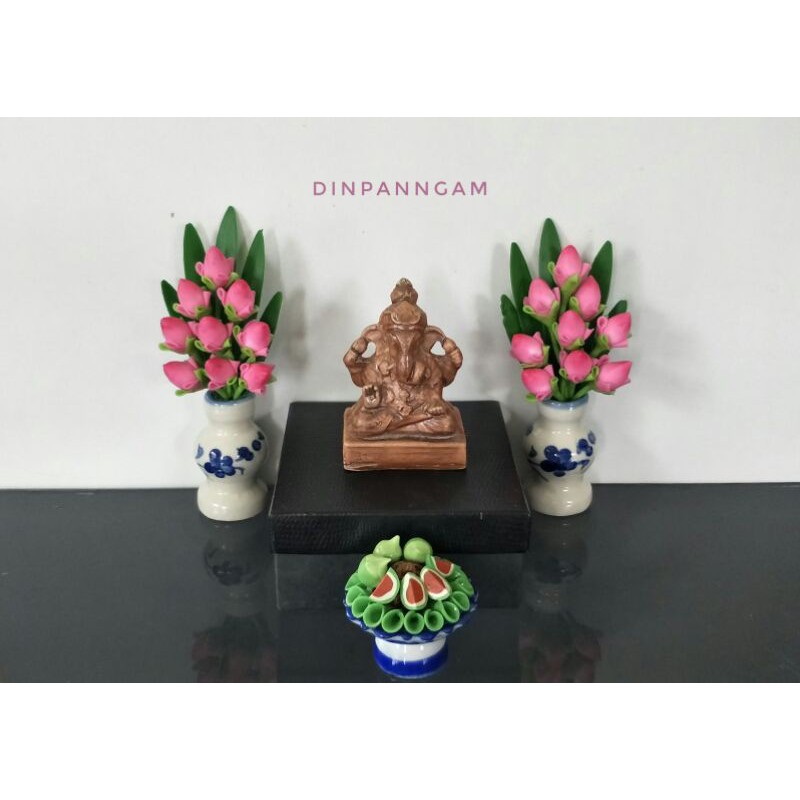 แจกันบัวจิ๋ว บัว 9 ดอก บัวพับ (แจกันคู่) มี 4 สี - รูปที่ 2