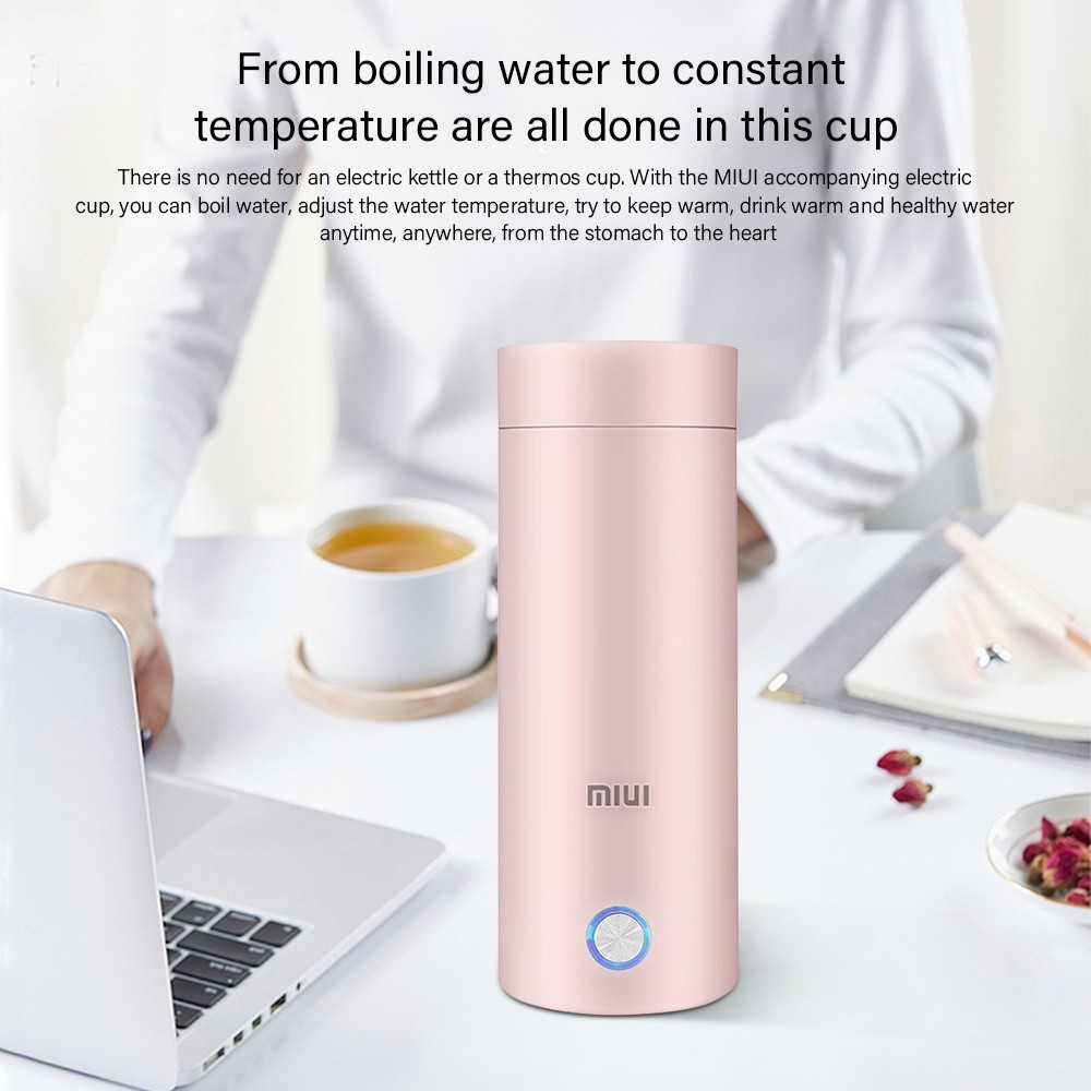 ถ้วยกาแฟ XIAOMI Portable Electric Kettles 400ml Thermal Cup Make Tea ...