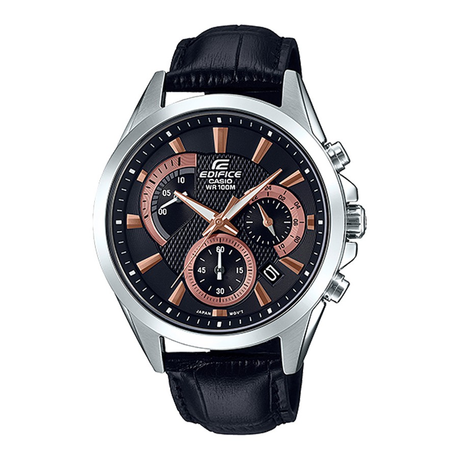 Casio Edifice นาฬิกาข้อมือผู้ชาย สายหนัง  รุ่น  EFV-580L-1A ( CMG )- สีดำ