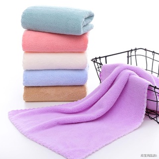 ۩✺Ultra Soft Microfiber Fabric Face Towel Solid Hotel Bath Hand Washing Towels  Water Absorbent Shower Portable Terry To