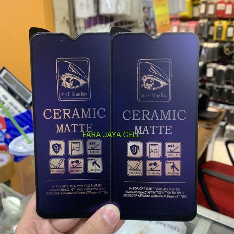 กระจกนิรภัย Blue Vivo Y11 Y12 Y12i Y15 Y17 Y3 - Ceramic Blue Matte Anti-scratch Blue Ray Screen Prot