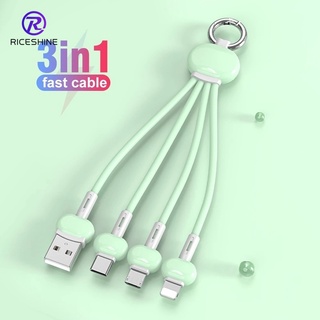 3 In 1 สายเคเบิล Micro USB Type C สําหรับสมาร์ทโฟนทั่วไป / พวงกุญแจ แบบพกพา สายชาร์จโทรศัพท์มือถือ