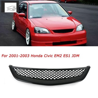 กระจังหน้ารถสีดํา Grille สําหรับ Honda Civic Jdm Type R 2001-2003