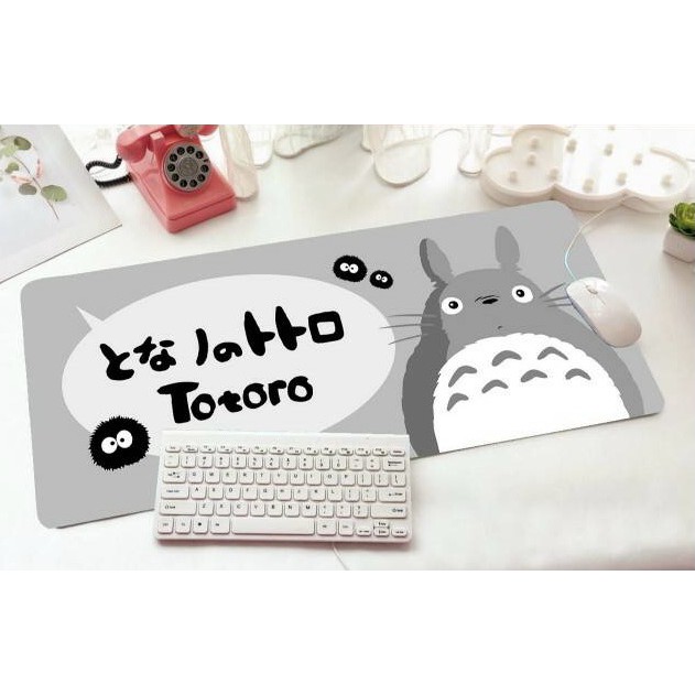 TOTORO แผ่นรอง คีย์บอร์ด รองคีย์บอร์ด keyboard ลาย TOTORO  G  ขนาด 30 x 70 cm แผ่นหนานุ่ม มียางกันลื่น ด้านใต้ MANOPNEST