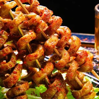 【ซือเค่อบู๋หวั่ง】食刻不忘 炭烧面筋ไส้กรอกเต้าหู้บาร์บิคิว รสหม่าล่าและรสสะเต๊ะ เนื้อแน่นหนึบอร่อย