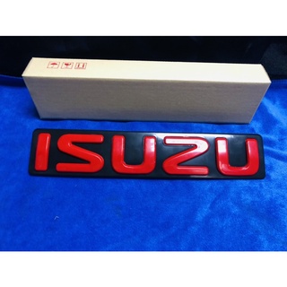 โลโก้รถยนต์ สำหรับ Isuzu D-max 2012-2019สีแดงพื้นดำ  , คุณภาพดี งานเทียบเท่า แท้