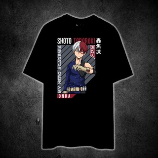 เสื้อยืด ผ้าฝ้าย 100% พิมพ์ลาย TODOROKI SHOTO MY HERO ACADEMIA สําหรับผู้ชาย และผู้หญิง