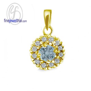 Finejewelthai-จี้อะความารีน-อะความารีน-จี้พลอย-พลอยประจำเดือนเกิด-Aquamarine-Pendant-Birthstone-P1081aq00e