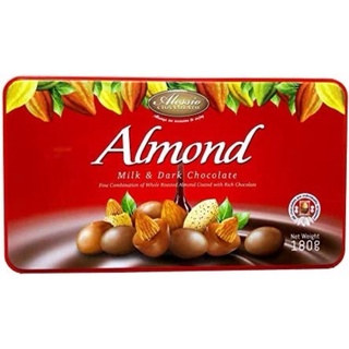 [พร้อมส่ง] ช็อกโกแลตสอดไส้อัลมอนด์ Alessio Cioccolato Almond Milk &amp; Dark Chocolate 180g