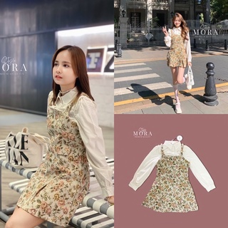 Mini Dress ผ้าทอลายกุหลาบวินเทจสุดคลาสสิค