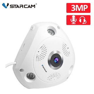 Vstarcam C61S กล้องวงจรปิด 3MP IP พาโนรามา 360 องศา Wifi FIsheye 3D IR เวอร์ชั่นกลางคืน อินเตอร์คอมสองทาง