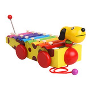 toy526  รถลากไม้ The Dog Xylophone