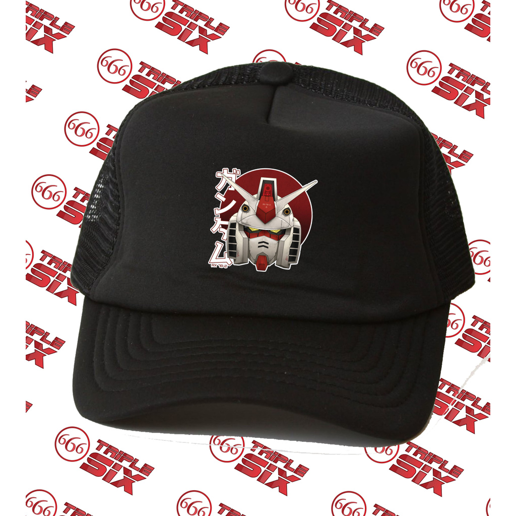 กันดั้ม RX 78 Japan Flag Anime Trucker Hat