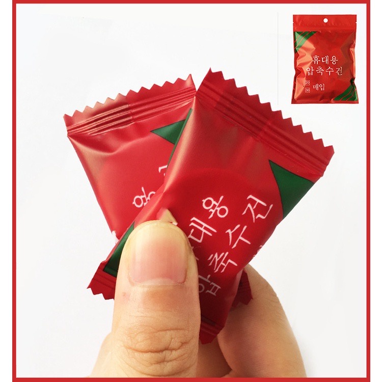 CMJ-02 【แพ็ค】ผ้าขนหนูอัดเม็ด Cotton ขนาดเล็ก ผ้าอัดเม็ด อเนกประสงค์ แบบใช้แล้วทิ้ง ขนาด 18x20 ซม. - รูปที่ 2