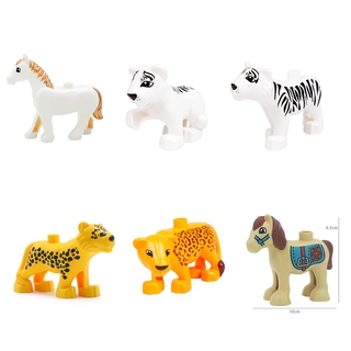 LEGO Diy ของเล่นตัวต่อเลโก้ Duplo Animal Leopard