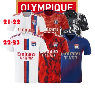 เสื้อกีฬาแขนสั้น ลายทีมชาติฟุตบอล Olympique Lyonnais 2022 23 ชุดเหย้า คุณภาพสูง สําหรับผู้ชาย และผู้ใหญ่