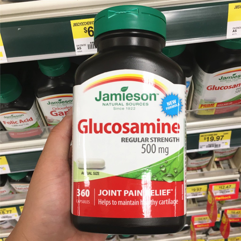 ↂ Canada Jiansheng Jamieson Glucosamine Capsules 500mg ปกป้องข้อต่อ 360
