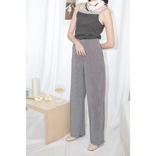 TGDA.CO - กางเกงผ้าชิโนขายาว Body girl  รุ่น HighWaist Lil HoundTooth Pant