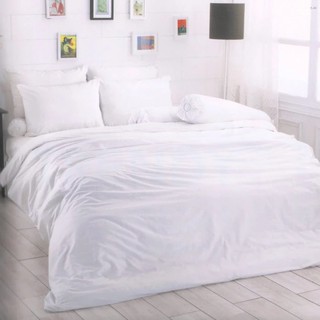 Toto โตโต้ ชุดเครื่องนอน สีพื้น ผ้าปู + ผ้านวม รุ่น สีขาว Toto Bed Set Color White ผ้าปูที่นอน ผ้าปูเตียง