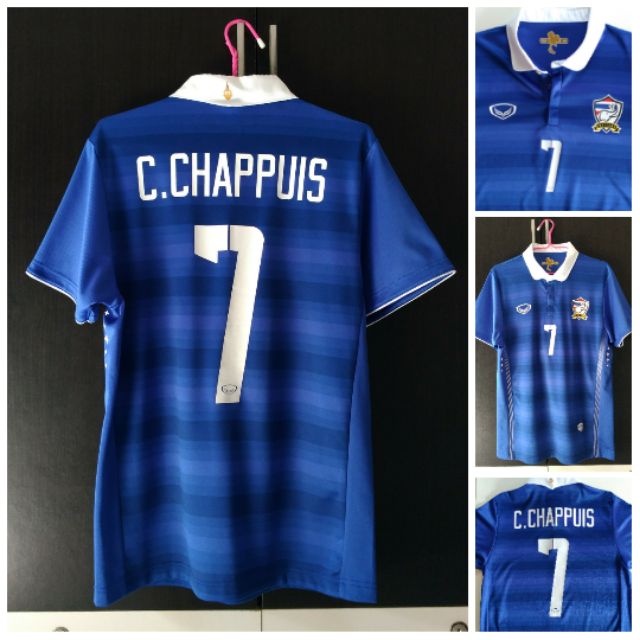 [มือสองหายาก]เสื้อทีมชาติไทย ปี 2014-15 สีน้ำเงิน สกรีนเบอร์ 7 - C.CHAPPUIS (ชาริล ชัปปุยส์)